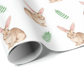 Süßer Wasserfarbenhase mit Grünzeug Geschenkpapier (Rolleneckpunkt)