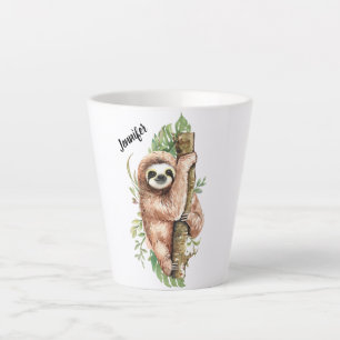 Süßer Wasserfarbenschlupfhörnchen & Tropische Blät Milchtasse