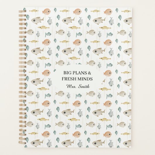 Süßer Wasserfarbfisch Großer Pläne Planer (Vorderseite)