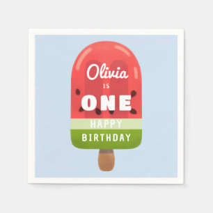 Süßer Wassermelonen-Eis am Stiel 1. Geburtstag Serviette