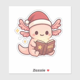 Süßer Weihnachts-Axolotl-Aufkleber Kawaii-Zauber Aufkleber