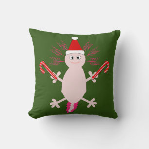 Süßer Weihnachts Axolotl doppelseitig Kissen