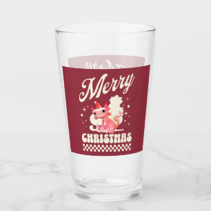 Süßer Weihnachts Axolotl Frohe Weihnachten Glas