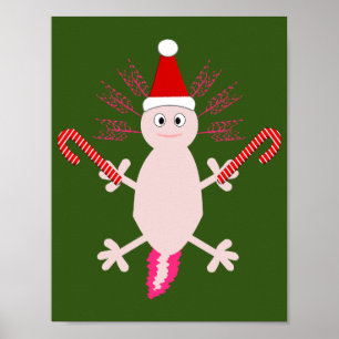 Süßer Weihnachts Axolotl Poster