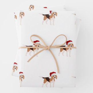 Süßer Weihnachts-Beagle Geschenkpapier Set