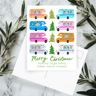 Süßer Weihnachts-Camper Vintage-Motorhomes RV Weih Postkarte