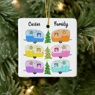 Süßer Weihnachts-Camper Vintage-Trailers RV Weihna Keramikornament