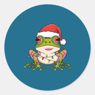 Süßer Weihnachts-Coqui-Frosch _ Feiertage Puerto R Runder Aufkleber