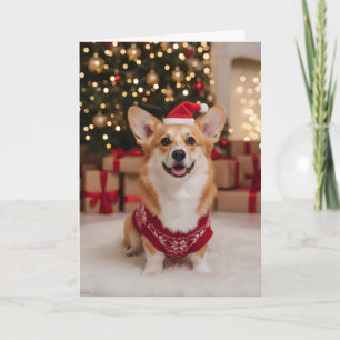 Süßer Weihnachts-Corgi-Hund Individuelle gefaltete Karte