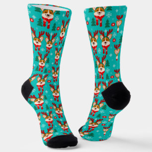 Süßer Weihnachts-Corgi-Hund  Socken