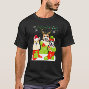 Süßer Weihnachts-Corgi in Socken Xmas-Rentier Sant T-Shirt