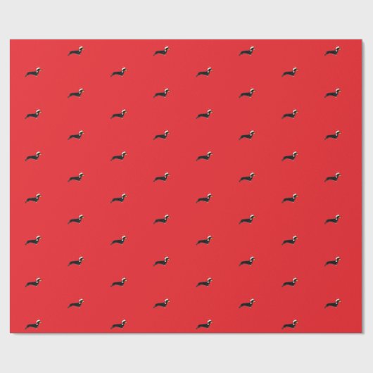 süßer Weihnachts-Dachshund Geschenkpapier (Flach)
