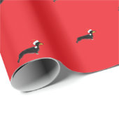 süßer Weihnachts-Dachshund Geschenkpapier (Rolleneckpunkt)