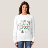 Süßer Weihnachts-Doodle-Pullover Sweatshirt (Vorne ganz)