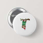 Süßer Weihnachts-Faultier mit Santa-Hut - Weihnach Button (Vorne & Hinten)