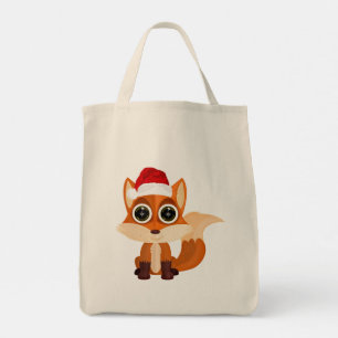 Süßer Weihnachts-Fuchs-Cartoon-Feiertags-Tier Fest Tragetasche