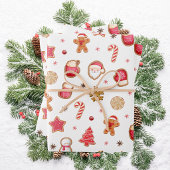 Süßer Weihnachts-Gingerbread-Keks Geschenkpapier Set