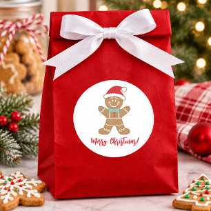 Süßer Weihnachts-Gingerbread-Mann Runder Aufkleber