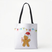 Süßer Weihnachts-Gingerbread-Mann-Tragetasche