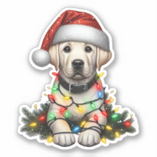 Süßer Weihnachts-Labrador Retriever Aufkleber