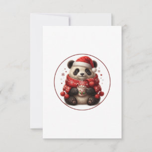 Süßer Weihnachts-Panda-Heißgetränk-Schmuck Dankeskarte