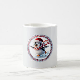 Süßer Weihnachts-Pinguin-Eislauf-Feiertags-Schmuck Kaffeetasse