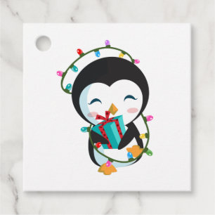 Süßer Weihnachts-Pinguin Geschenkanhänger
