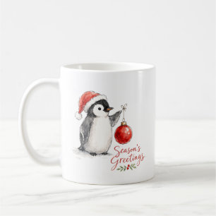 Süßer Weihnachts-Pinguin mit Ornament Kaffeetasse