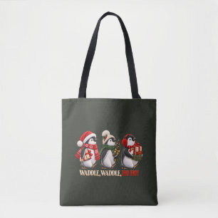 Süßer Weihnachts-Pinguin-Watschel-Ho-Ho Tasche