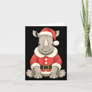 Süßer Weihnachts-Rhino-Santa-Safari-Tier  Karte