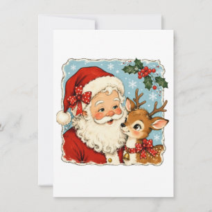Süßer Weihnachts-Santa-Rentier Dankeskarte