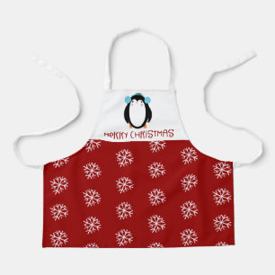 Süßer Weihnachts-Schneeflocken-Pinguin-Feiertag Ki Schürze