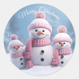 Süßer Weihnachts-Schneemann-Aufkleber Runder Aufkleber