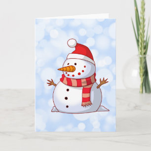 Süßer Weihnachts-Schneemann Feiertagskarte