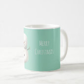 Süßer Weihnachts-Schneemann Mint Kaffeetasse (VorderseiteRechts)
