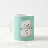 Süßer Weihnachts-Schneemann Mint Kaffeetasse (Vorderseite Links)