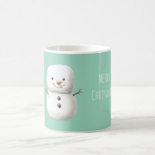 Süßer Weihnachts-Schneemann Mint Kaffeetasse