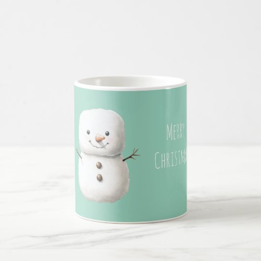 Süßer Weihnachts-Schneemann Mint Kaffeetasse (Mittel)