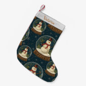 Süßer Weihnachts-Schneemann-Strumpf Kleiner Weihnachtsstrumpf (Vorderansicht (hängend))