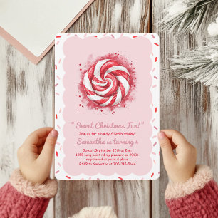 Süßer Weihnachts-Spaß Pfefferminz Bonbon  Einladung
