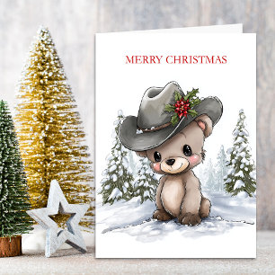 Süßer Weihnachts-Teddybär Feiertagskarte