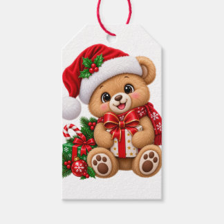 Süßer Weihnachts-Teddybär Geschenkanhänger