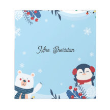 Süßer Weihnachts-Teddybär-Lehrer-Notizblock