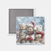 Süßer Weihnachts-Teddybär-Magnet Magnet (Vorderseite/Rückseite)