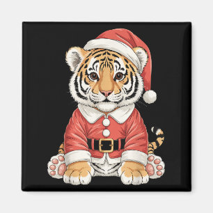 Süßer Weihnachts-Tiger-Santa-Safari-Tier Magnet