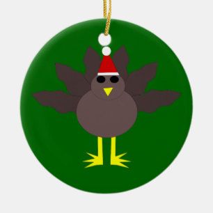 Süßer Weihnachts Truthahn Schmuck Keramik Ornament