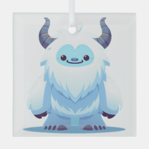 Süßer Weihnachts-/Winter-Yeti Ornament Aus Glas
