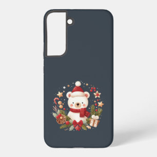 Süßer Weihnachts-/Winterbär im Kranz Samsung Galaxy Hülle