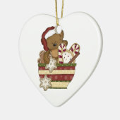 Süßer Weihnachtsbär Keramik Ornament (Links)