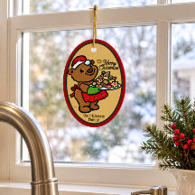 Süßer Weihnachtsbär mit Weihnachtskeksen